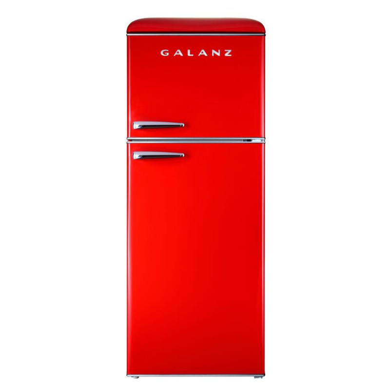 10 CF Top Mount Refrigerator, Retro Style Red